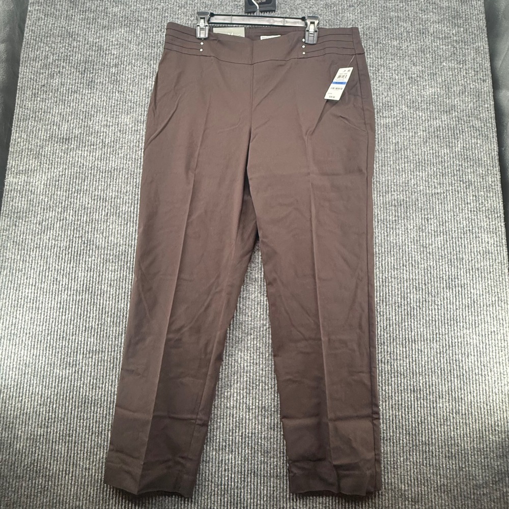 JM Collection Rivet Pant Womens XL Brown NWT Slim Leg Tummy Control 51844EO460